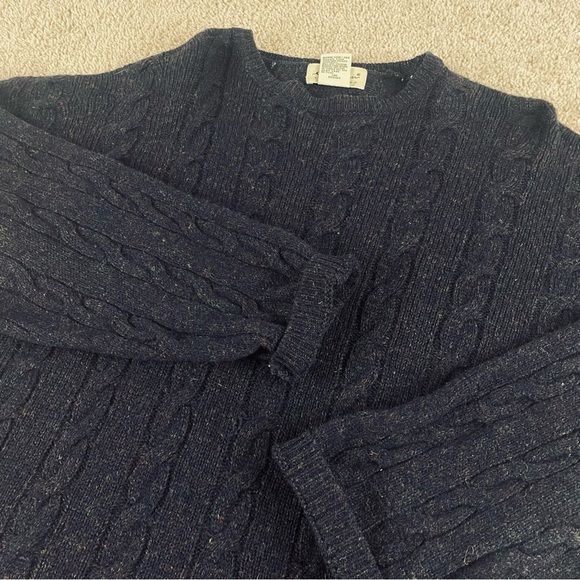 Vintage Eddie Bauer Wool Sweater Mens XL Cable Knit Shetland Wool 90s F231 - Picture 5 of 10